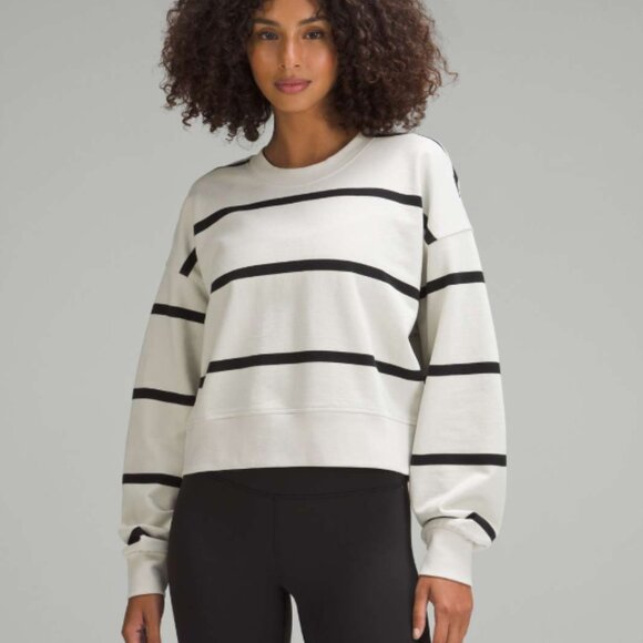 Lululemon Perfectly Oversized Cropped Crew *Stripe - Picture 1 of 6